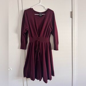 Torrid Deep Burgundy Long Sleeve Dress